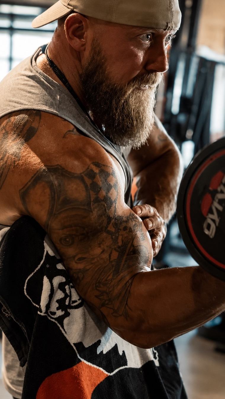 Karsten Henneberg beim Training im Gym